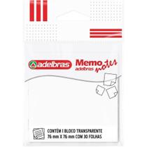 Bloco de Recado Autoadesivo Memonote TRANSP. 76X76 30FLS.