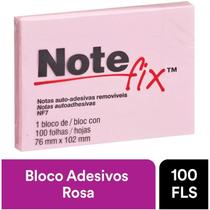Bloco de recado autoadesivo notefix 100f.76mmx102mm rosa 3m