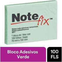 Bloco de recado autoadesivo notefix 100f.76mmx102mm verde 3m