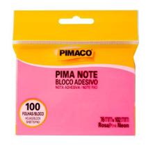 Bloco De Recado Autoadesivo Pimanote Rosa 76X102Mm 100Fls