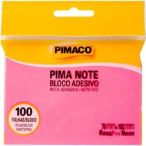 Bloco de Recado Autoadesivo Pimanote Rosa Neon 76X102MM - 100 Folhas