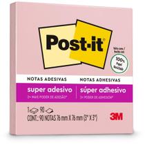 Bloco de Recado POST-IT 76MM X 76MM SAL Rosa 90 Folhas