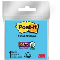Bloco De Recado Post-it 76x76mm Azul 45fls. - 3m Bloco De Recado Post-it 76x76mm Azul 45fls. - 3m