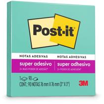 Bloco de Recado POST-IT 76X76MM Azul Aqua 90 Folhas