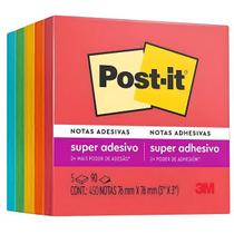 Bloco de Recado Post-It Super Adesivo 450 folhas 76x76 mm 3M