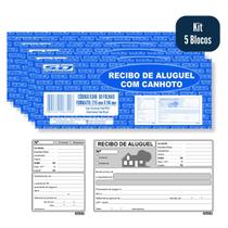 Bloco de Recibo para Aluguel Locação com Canhoto Kit 5 Blocos 50 Folhas São Domingos Imobiliárias Comercial Residencial