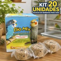 Bloco de Sementes para Calopsita Periquito e Agapornis Bio Mix com 20 Unidades Bloco de Sementes para Calopsita Periquito e Agapornis Bio Mix com 20 Unidades