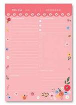 Bloco de Tarefas do Dia Buquê Fina Ideia - 80 Folhas em Papel Offset
