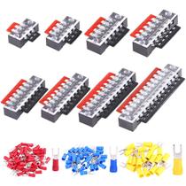 Bloco de terminais Hilitchi 124 unidades (8 conjuntos) 600V 15A com tampa