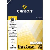 Bloco Desenho 200g Branco A2 c/ 20Fls Canson Bloco Desenho 200g Branco A2 c/ 20Fls Canson