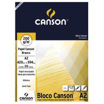 Bloco Desenho A2 Canson 200g 20 Folhas Branco