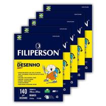 Bloco Desenho A4 Filiperson 140G 20 Folhas Com 5 Blocos