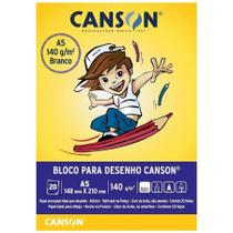 Bloco desenho branco A5 140g - com 20 folhas - Canson