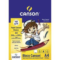 Bloco desenho branco infantil 140g a4 20fls canson