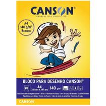 Bloco Desenho Branco Infantil A4 140g/m² 20 Folhas Canson