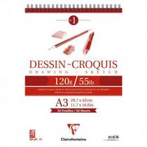 Bloco Dessin Croquis A3 120g 50 folhas Clairefontaine