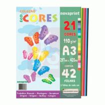 Bloco Ecocores 21 Cores A3 110GR - Novaprint