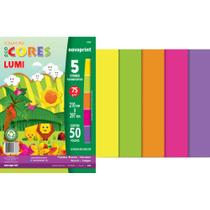 Bloco Ecocores Lumi A4 75g/m² 50Fls - Novaprint Bloco Ecocores Lumi A4 75g/m² 50Fls - Novaprint