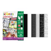 Bloco Ecocores Novaprint Composê P/B 110g 24 Folhas Oficio 230x320mm