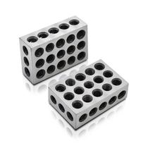 Bloco: encontre pequenos (1 x 2 x 3 cm), aço temperado, 23 furos Bloco: encontre pequenos (1 x 2 x 3 cm), aço temperado, 23 furos