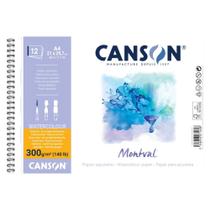 Bloco Espiral Canson Montval Aquarela Grão Fino A4, 300g, 12 Folhas