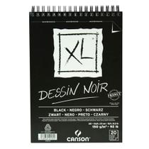 Bloco Espiralado Canson XL Dessin Noir Black 150g/m² A5 14,8 x 21 cm com 20 Folhas 400082844