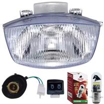 Bloco Farol, Lampada Led, Soquete, Botao Luz Biz 100 98 A 05