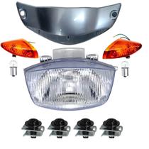 Bloco Farol, Piscas, Carenagem, Parafuso Biz 100 02/04 Prata