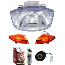 Bloco Farol + Piscas+ Lampada Led + Soquete Biz 100 98 Á 05