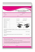 Bloco Ficha Design De Sobrancelhas Atendimento Cliente
