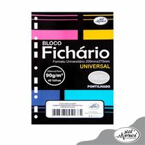 Bloco Fichário Merci Universitário Pontilhado Cinza - 40 Fls