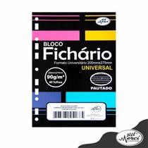 Bloco Fichário Universitário Preto Pautado Merci