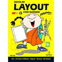 Bloco Filiperson Layout A3 70G 50 Folhas Branco Bloco Filiperson Layout A3 70G 50 Folhas Branco