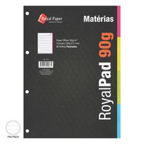 Bloco Folha de Fichário ROYAL PAPER Pautado Colorido Matérias - 80fls 90g