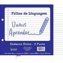 Bloco Folhas De Linguagem 2 Furos 50 Folhas Tamoio