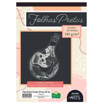 Bloco Folhas Pretas A4 180g/m² 12 Folhas - Jandaia Bloco Folhas Pretas A4 180g/m² 12 Folhas - Jandaia