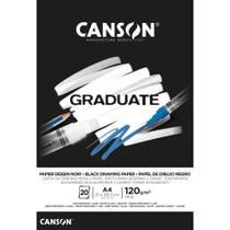 Bloco graduate desenho preto 120 gm a4 21 x 29, 7 cm com 20 folhas canson