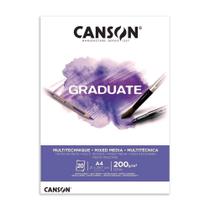 Bloco Graduate Mixed A4 200g 21x29,7cm 20fl Branco Canson