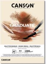 Bloco Graduate Mixed Media A4 Creme 220g com 30 Fls Canson C400110368