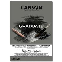 Bloco Graduate Multi Técnica A3 Canson 220G 30 Folhas Cinza