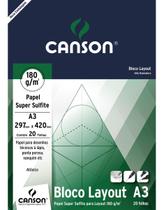 Bloco Layout Canson Papel Super Sulfite A3 180g c/ 20fls
