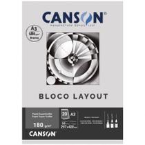 Bloco layout liso A3 180g - com 20 folhas - Canson