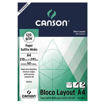 Bloco layout liso A4 120g com 50 folhas Canson