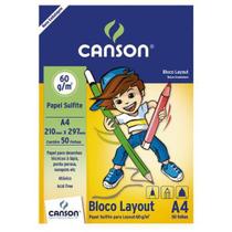 Bloco Layout Liso A4 60G - Com 50 Folhas - Canson Bloco Layout Liso A4 60G - Com 50 Folhas - Canson