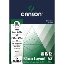 Bloco Layout Papel Sulfite Técnico A3 180g 20 Fls Canson 66667028