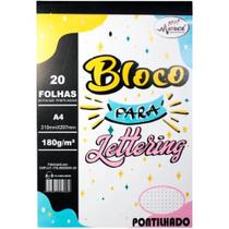 Bloco Lettering 20 folhas Pontilhadas 180g Merci Cadernos Bloco Lettering 20 folhas Pontilhadas 180g Merci Cadernos