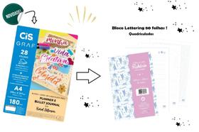 Bloco Lettering Quadriculada+ Exercicio Planner/Bullet Journal