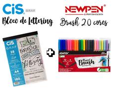 Bloco Livro De Exercícios Para Lettering + Brush 20 Newpen