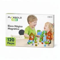 Bloco mágico magnético - 120 peças - flexgold kids