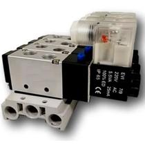 Bloco Manifold Com 4 Válvulas Solenoide 5/2 Vias 1/4bsp 220v